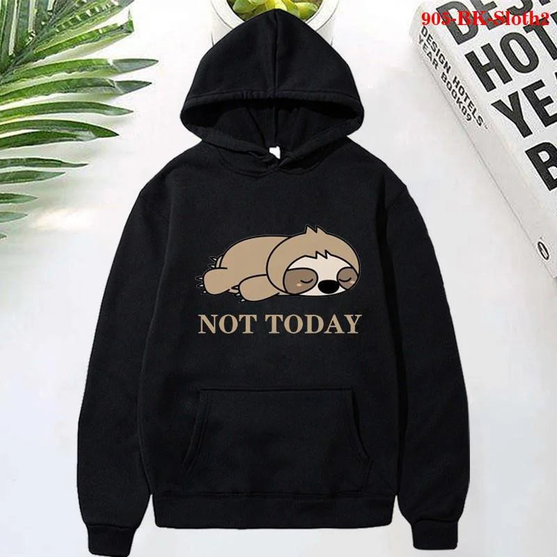 Sloth Hoodies Women Sweatshirts Plus Size Men Casual Long Sleeve Clothing Cute Warm Pullover - reetell