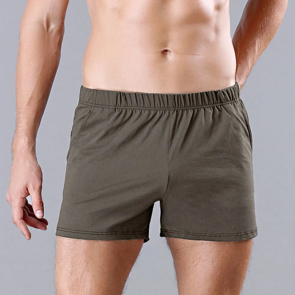 Men's Cotton Summer Breathable Sleep Shorts Casual Pants Colorful Fashion Pocket Simple Home Slim Fit Solid Seamless Mens Shorts - reetell