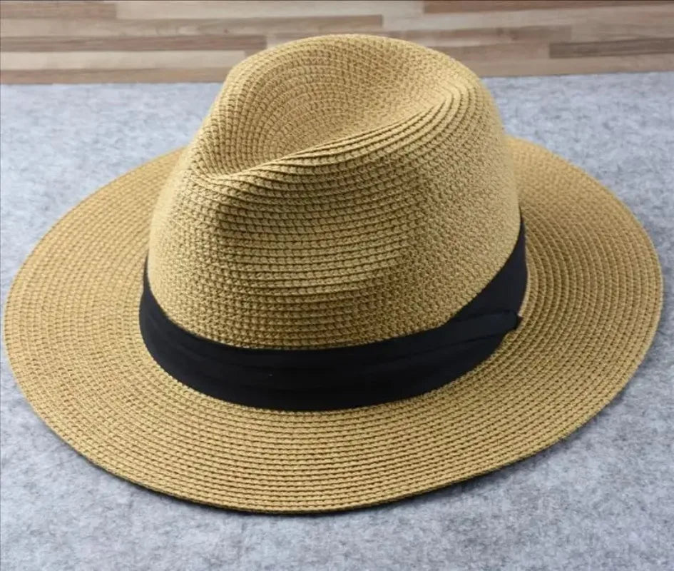 Large Size XL61-64cm Panama Hats Men Women Beach Wide Brim Straw Hat Lady Summer Sun Hats Plus Size Fedora Hat 55-57cm 58-60cm