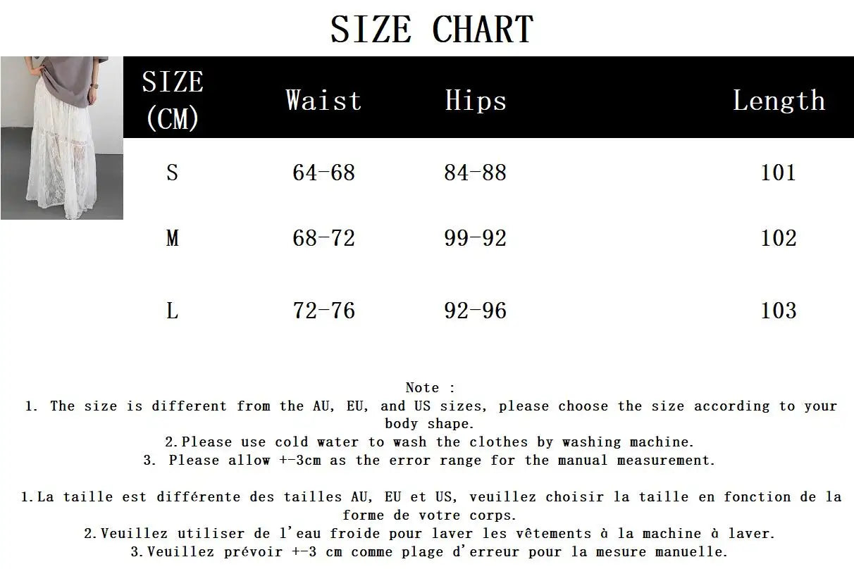 Lace Jacquard Transperant Skirt Women Summer New High Waist Sexy Casual Long Skirts 2024 Streetwear Fashion White Maxi Skirt - reetell