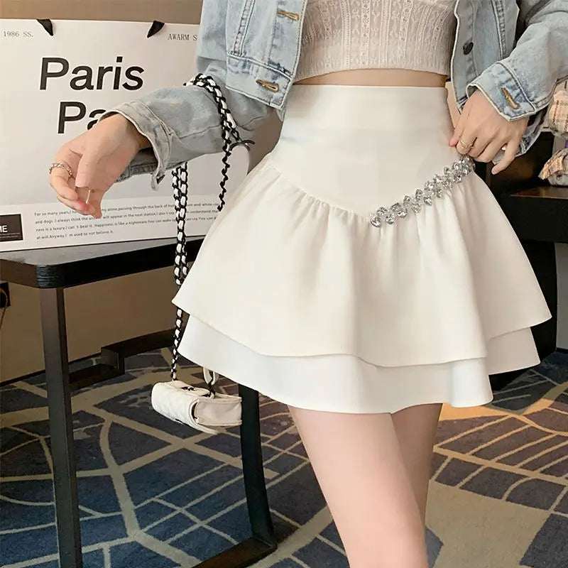 Women's Skirt Short Pleated Pleat Sexy Mini Gyaru High Waist Ruffle Skirts for Woman Chiffon Cheap Luxury Streetwear Y2k Clothes - reetell