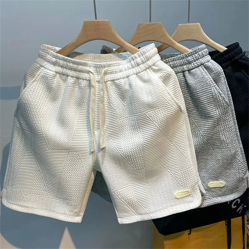 2024 Men Fashion Cotton Blended Solid Color Loosen Up The Waist Summer Multi-Pocket Shorts Wide Beach Casual Shorts Hot Selling - reetell