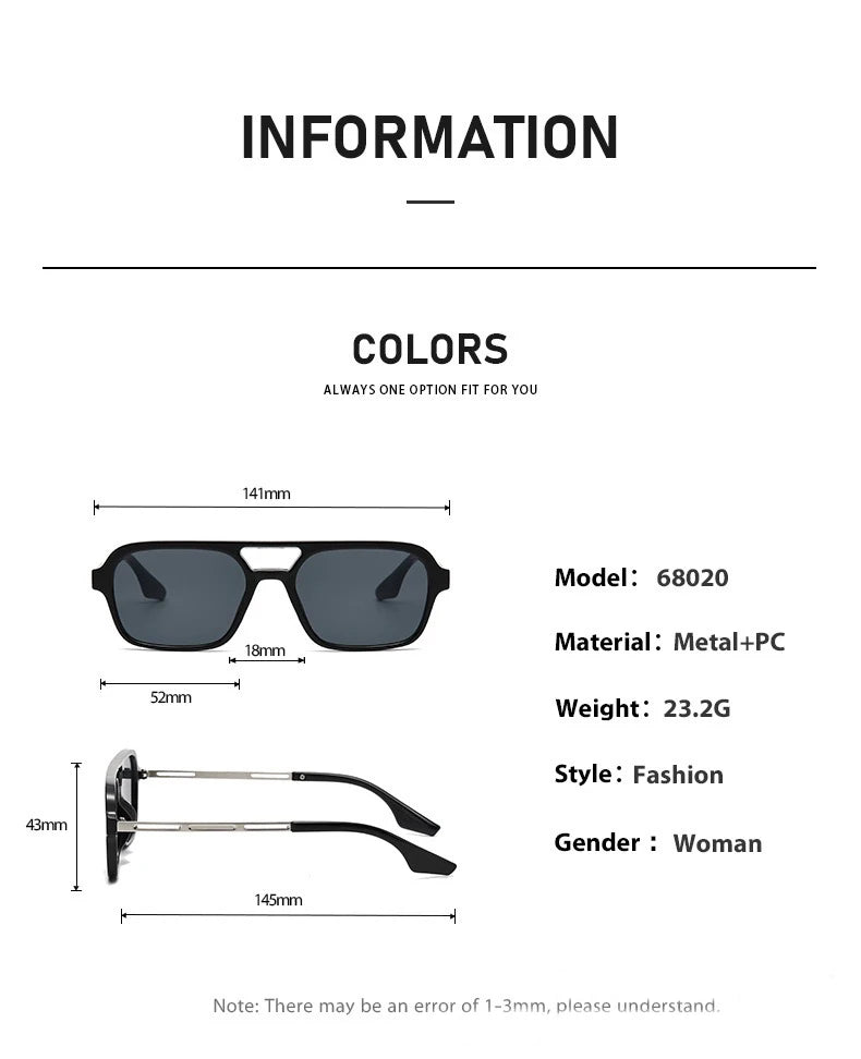 Retro Aviator Sunglasses for Women Men,Trendy Rectangle Womens Mens Shades Sun Glasses - reetell