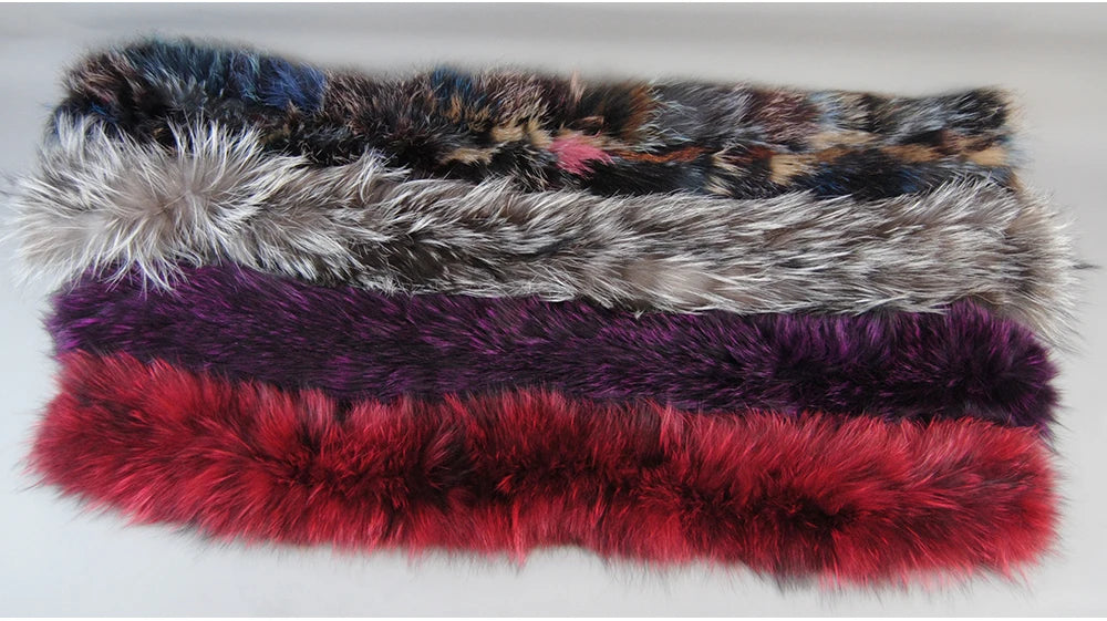 2024 New Women Winter Warm Natural Fox Fur Scarf Ring Knit Real Fox Fur Lady Fashion Neckerchief Scarves Women Real Fur Bandana - reetell