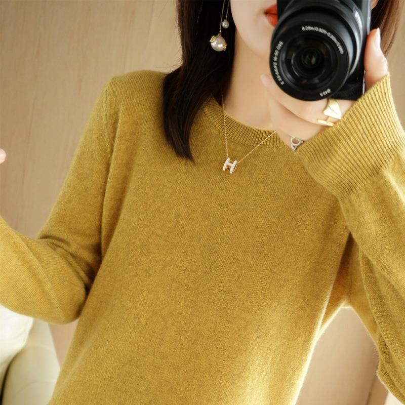 2024 Women Sweater Spring Autumn Long Sleeve O-neck Pullovers Warm Bottoming Shirts Korean Fashion Sweater Knitwear Soft Jumpers - reetell