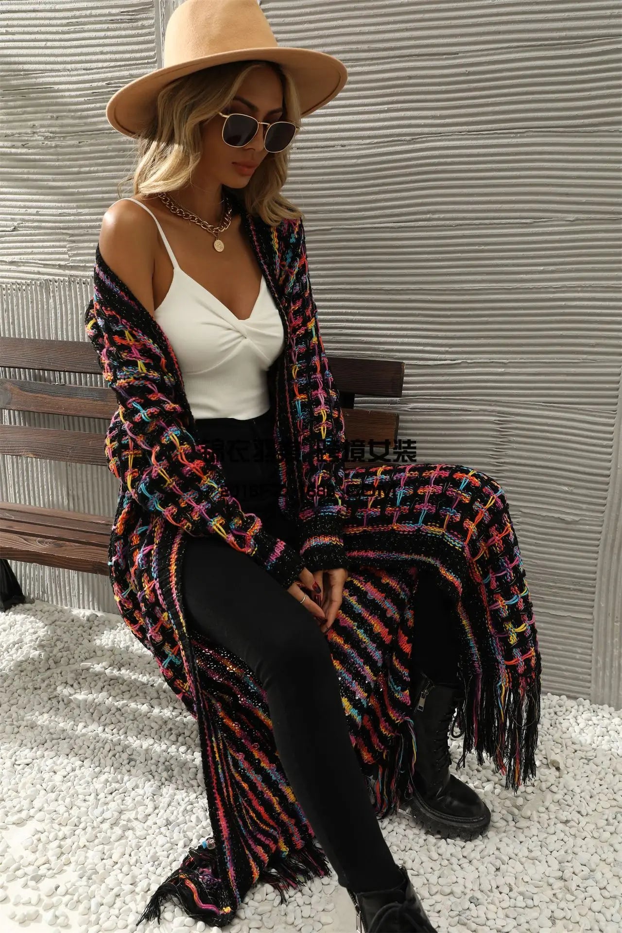 2023 Winter New Large Size Fringe Long Cardigan Coat Sweater Knitted Cardigan Women Korean Fashion Streetwear Cardigan - reetell