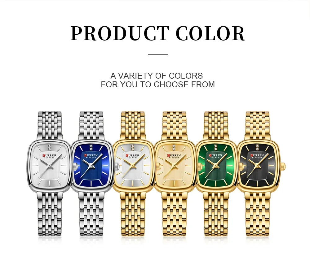 CURREN New Fashion Stainless Steel Date Women Watches Casual 30M Waterproof Girl Ladies Wristwatch Female Clock Relogio Feminino