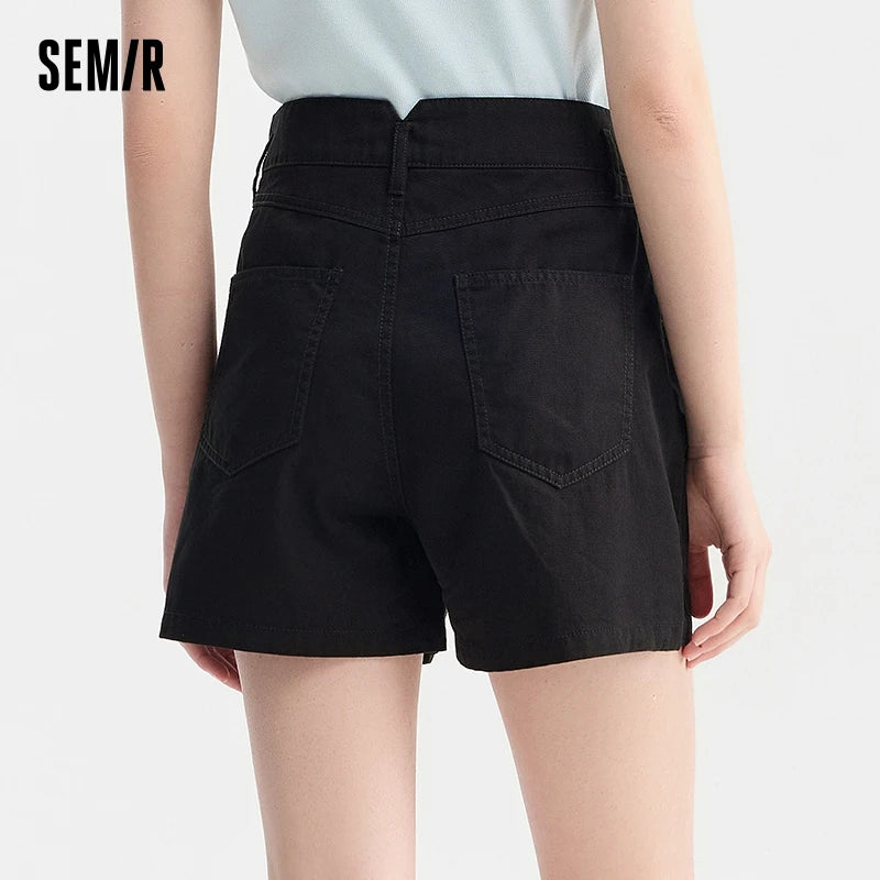 Semir Casual Trousers Women High Waisted Open Show Leg Length 2024 New Summer Ins Tide Simple Basic Shorts Versatile - reetell