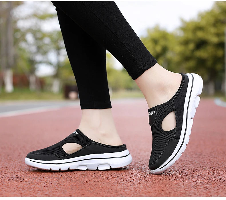 Women Walking Men Fitness Mesh Slip-On Light Loafers Summer Sports Shoes Outdoor Flats Breathable Running Sneakers Size 35-48