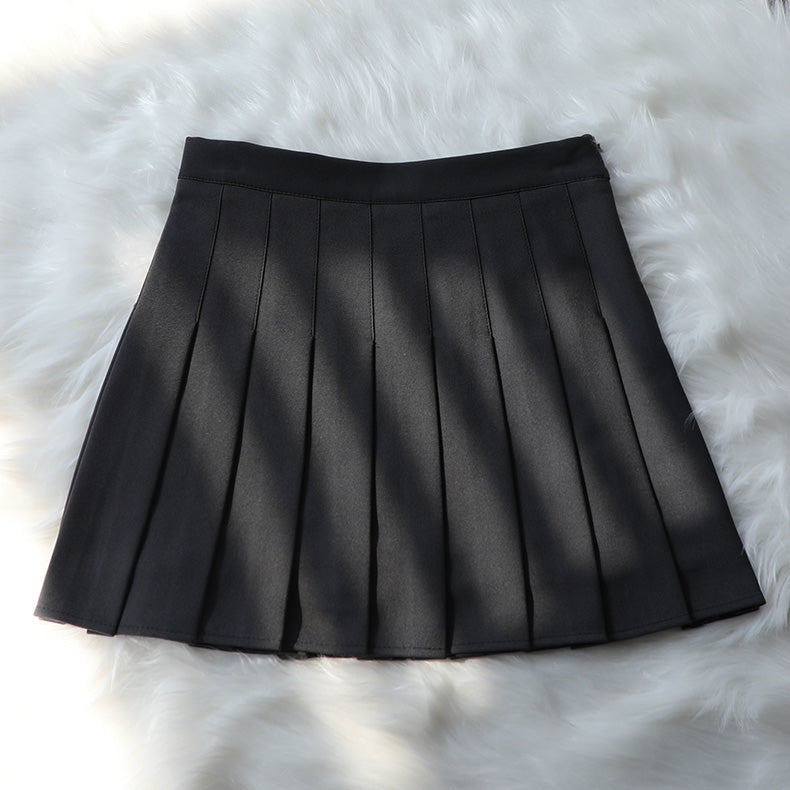 Black Pleated Skirts High Waist A-Line Woman Clothing Korean Autumn School Uniform Harajuku Short Blue Skirt for Girls Dance - reetell