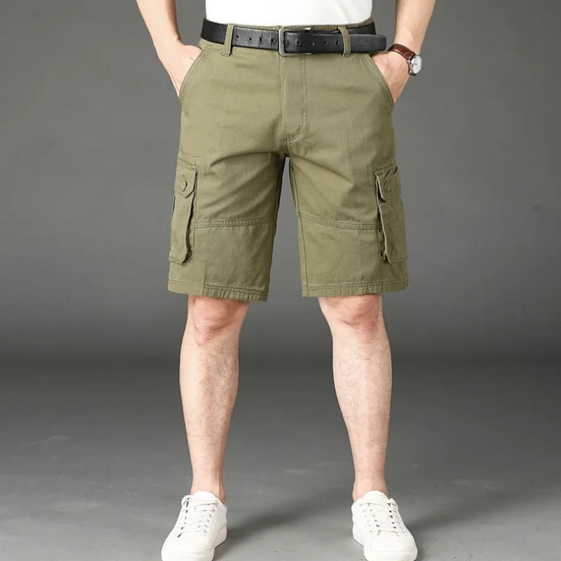 Khaki Half Men's Cargo Shorts Solid Male Bermuda Short Pants Big and Tall Designer Jogger Baggy New In Homme Jorts Cotton Luxury