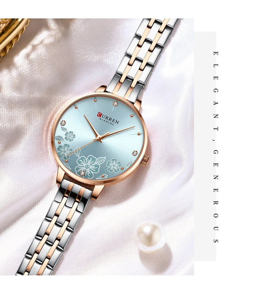 CURREN Brand Fashion Women Watches Stainless Steel Ultra Thin Quartz Watch Woman Romantic Clock Women's Watches Montre Femme