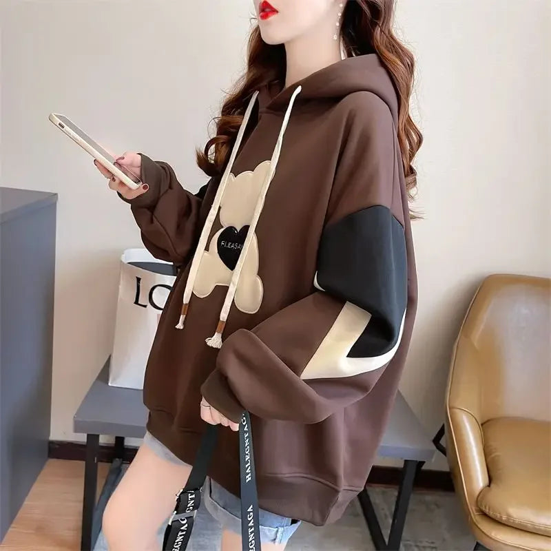 Hoodies Spring and Autumn Long Sleeve Kawaii Hooded Sweatshirt for Women Cute Youthful Clothes 2000s Novelty Designer Woman Tops - reetell