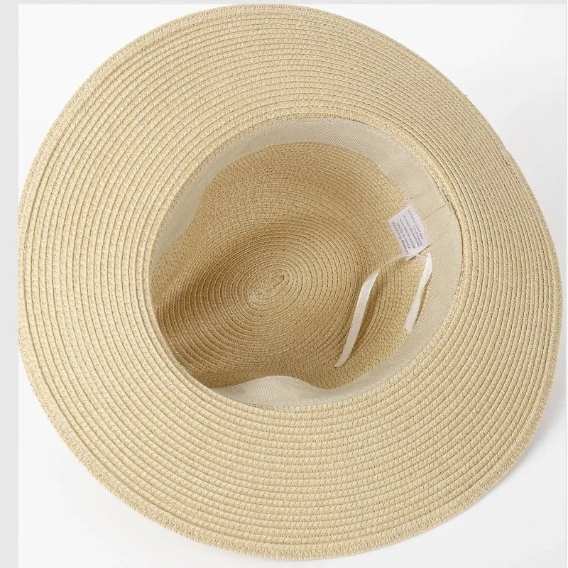 Large Size XL61-64cm Panama Hats Men Women Beach Wide Brim Straw Hat Lady Summer Sun Hats Plus Size Fedora Hat 55-57cm 58-60cm