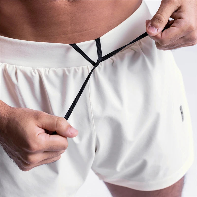 NEW 2024 Men's 2-in-1 Summer Running Shorts Breathable Quick-Dry Basketball Training Shorts Men Gym Fitness Exercise Short Pants - reetell