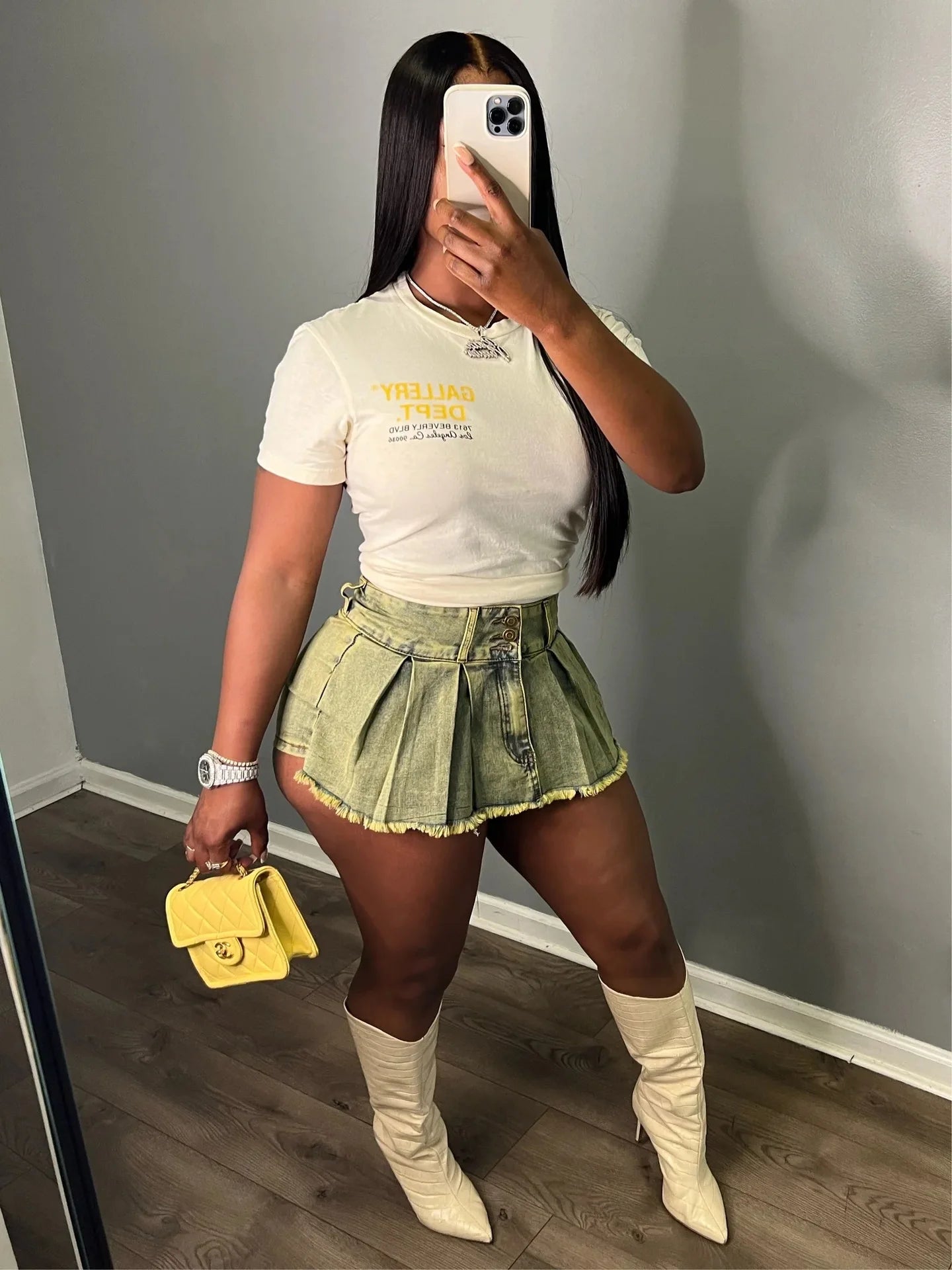 Denim Shorts Pleat Skirts Women Cargo Pant High Waist 2023 Summer Clothes Y2K Streetwear Denim Jean Short Tie Dye Pants Skort - reetell