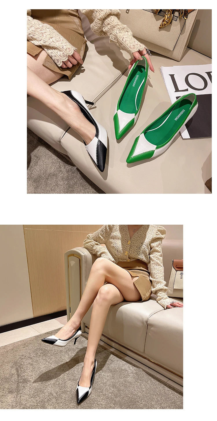 Summer New Pointed Toe Stiletto Sandals High Heel Women's Shoes Banquet Party Women's Shoes Fashion Wedding Shoes 6.5-9cm Pumps