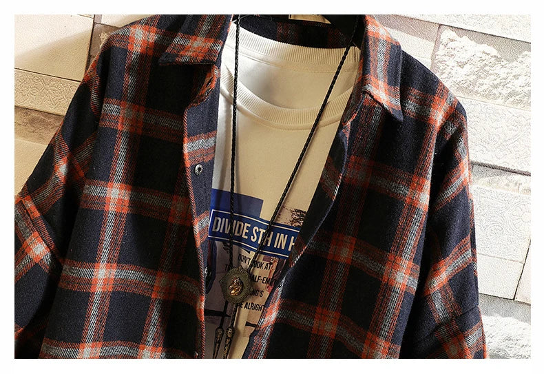 LAPPSTER-Youth  Long Sleeve Winter Y2k Streetwear Fleece Shirts Flannel Harajuku Plaid Shirt Vintage Korean Fashions Clothes