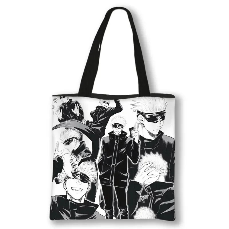 Japanese Anime Jujutsu Kaisen Tote Bags Gojo Satoru Tops Yuji Itadori Girls Shoulder Bag Women Handbag Beach Party Shopping Bag