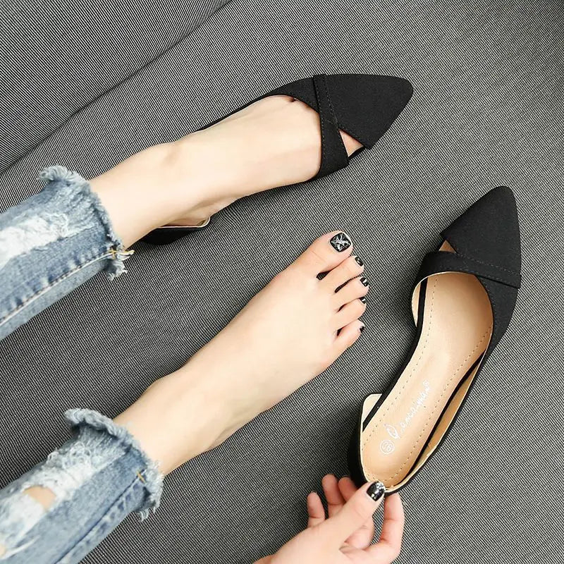 Shoes for Women Evening Woman Flats Pointed Toe Pink Slip-on Popular Elegant and Fashionable Summer 2024 High Quality Fashion 39 - reetell