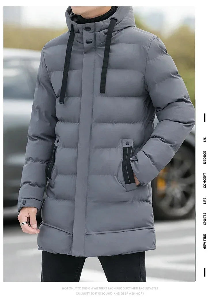 Male Outwear Winter Coats  Mens Jackets Winter Thicker Warm Parkas New Slim Fit Jackets Size Men Hooded Casual Long Down Jackets - reetell