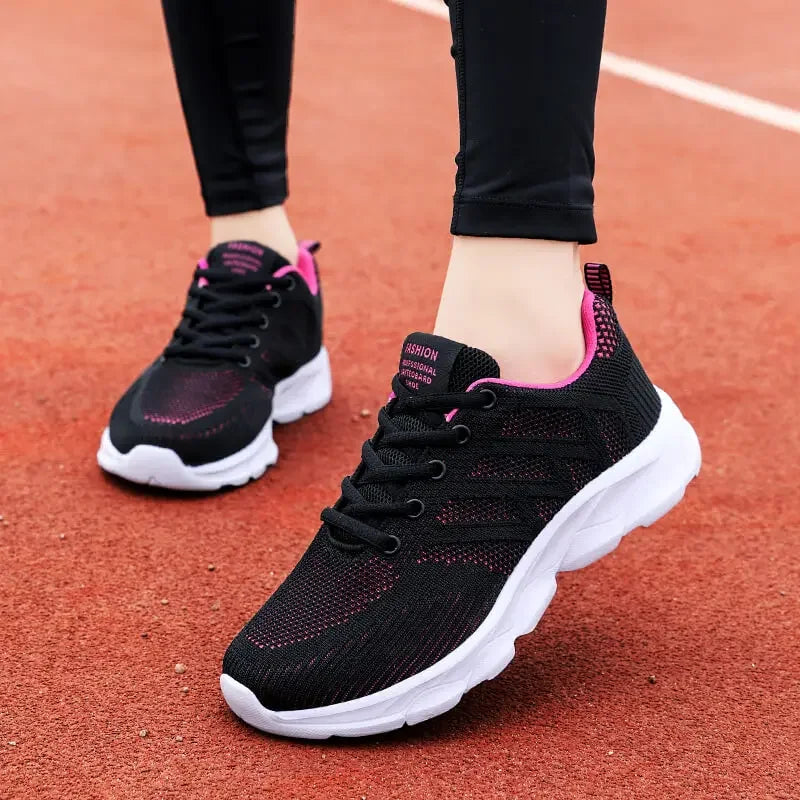 Woman Sneakers Casual Shoes 2023 New Breathable Walking Mesh Lace Up Flat Vulcanized Shoes Women Tenis Running Shoes for Women