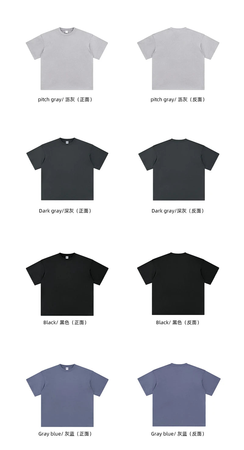 ZODF New 2024 Summer Men Basic 190gsm Cotton T-Shirts Unisex Oversized Comfortable O-Neck T Shirt Brand Tops HY0756