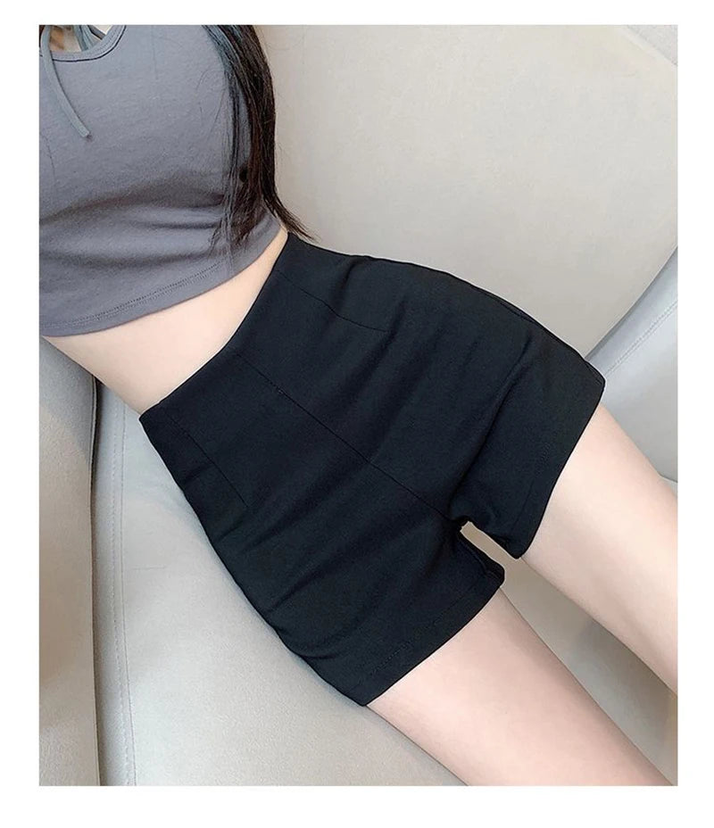 Zoki Pure Cotton Slim Sexy Shorts Women Korean Elegant Casual A Line Shorts Fashion Simple Female All Match Summer White Shorts - reetell