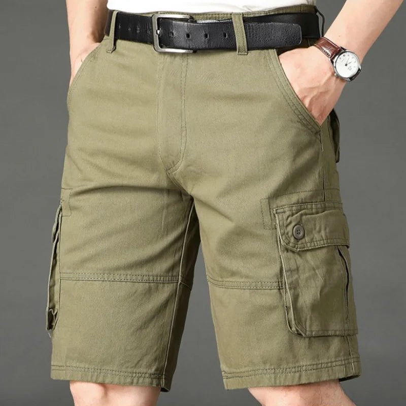 Khaki Half Men's Cargo Shorts Solid Male Bermuda Short Pants Big and Tall Designer Jogger Baggy New In Homme Jorts Cotton Luxury