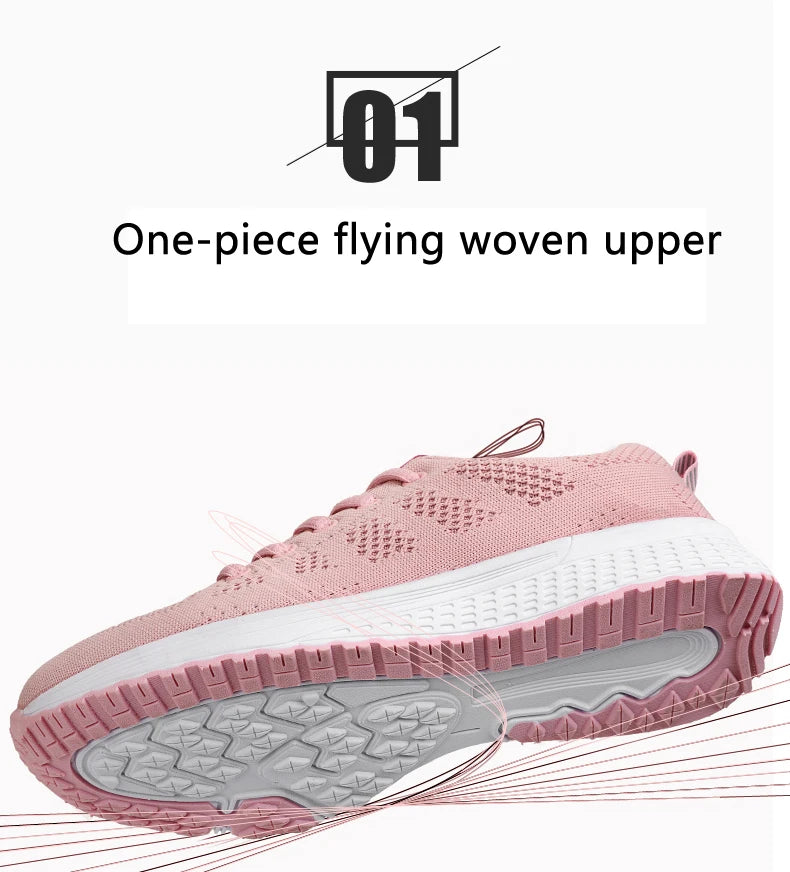 Wedges Shoes for Women Sneakers Mesh Breathable Casual Female Shoes Flat Light Lace-Up Summer Running Shoes Woman Vulcanize Shoe