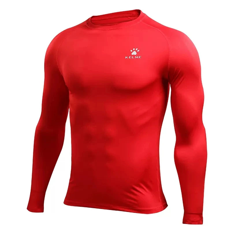 KELME Men's Running T-shirts Compression Shirts Bodybuilding Sports Tights Long Sleeves Exercise Workout Fitness 3891113