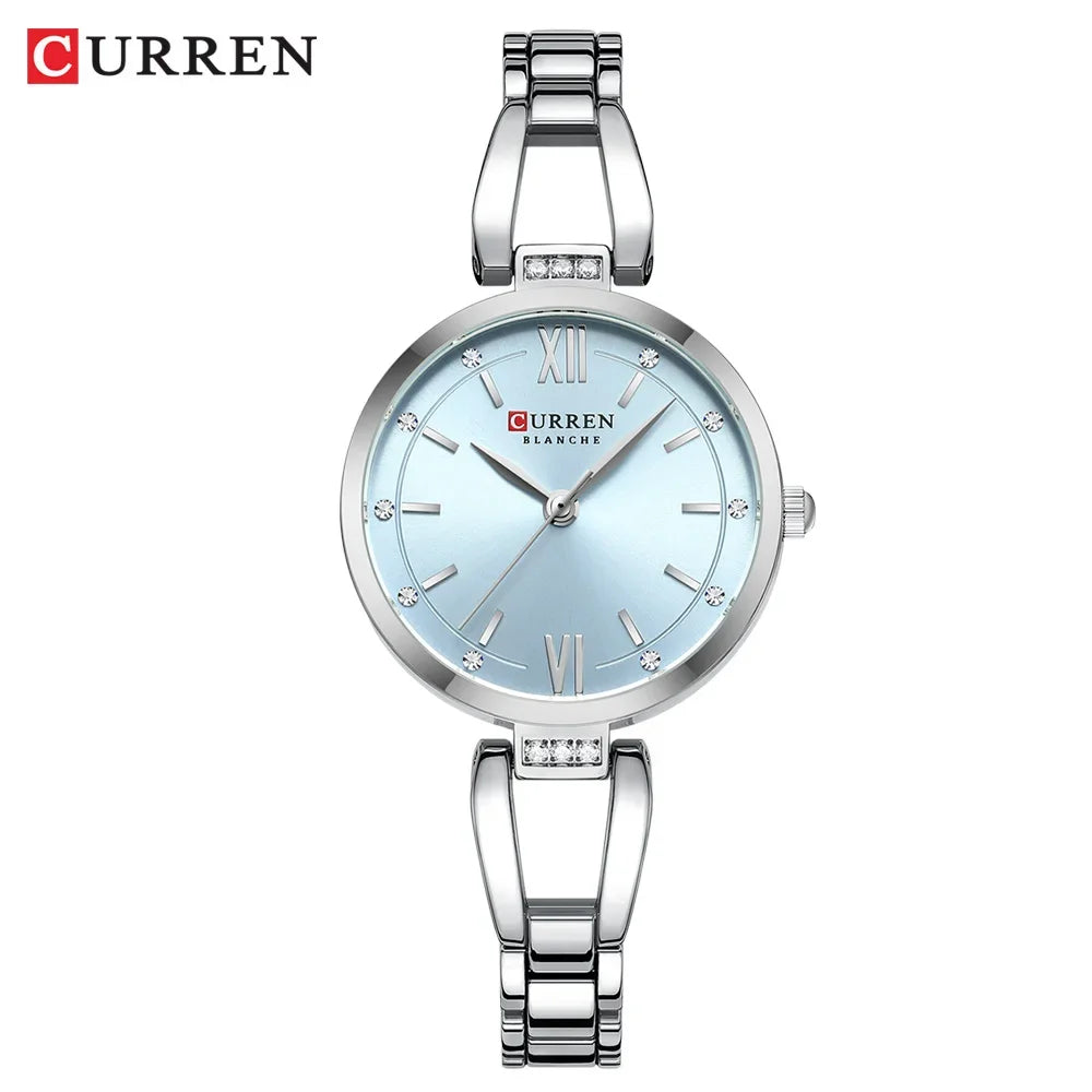 CURREN Women's Watches Elegant Fashion Original Quartz Watch for Laides Waterproof Stainless Steel Simple Luxury Daily Wear