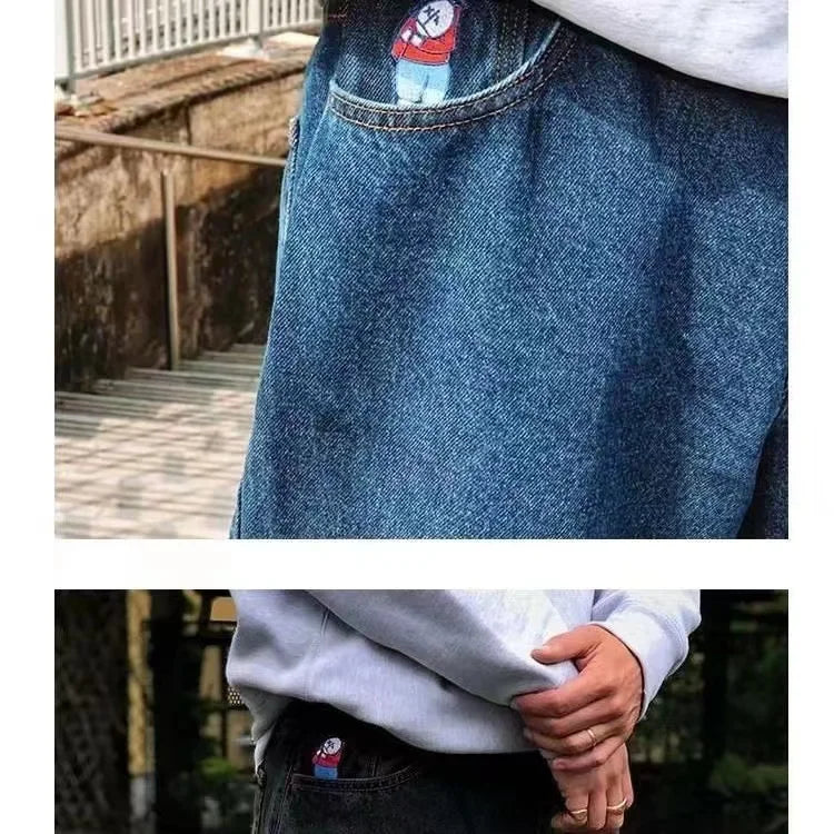 Y2K Big boy Jeans for Men Streetwear Baggy Jeans Embroidery Denim Leisure Simple Dime Pants Women Jeans Mujer Hot traf jean - reetell