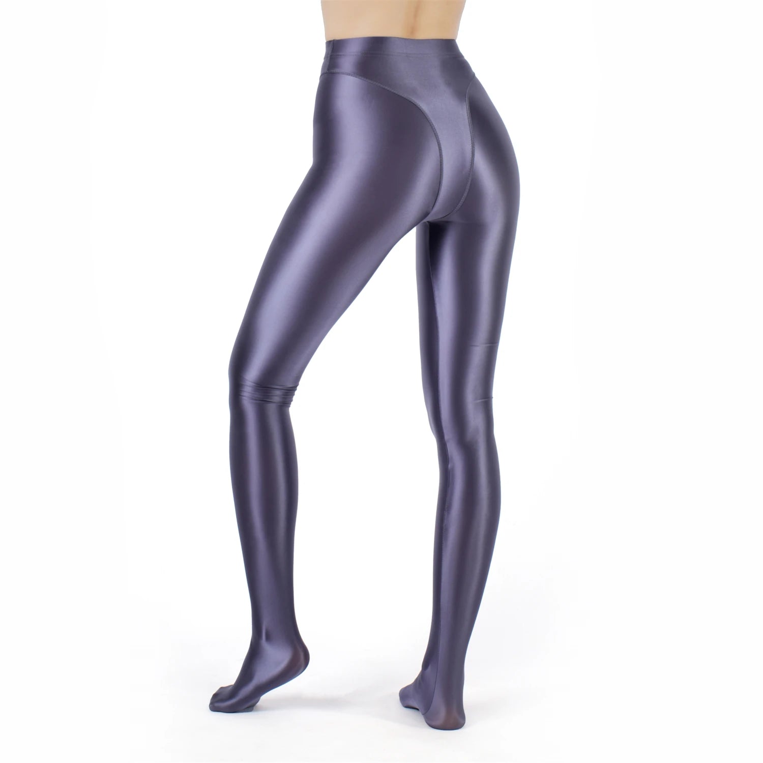 Sexy Women High Waist Sexy Tight Silk Shiny Pencil Pant Oil Glossy Candy Color Smooth Pants Sexy Erotic Lingerie Yoga Leggings - reetell