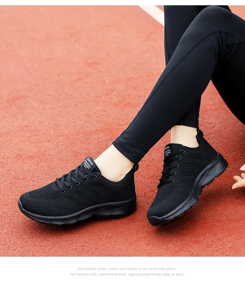 Woman Sneakers Casual Shoes 2023 New Breathable Walking Mesh Lace Up Flat Vulcanized Shoes Women Tenis Running Shoes for Women