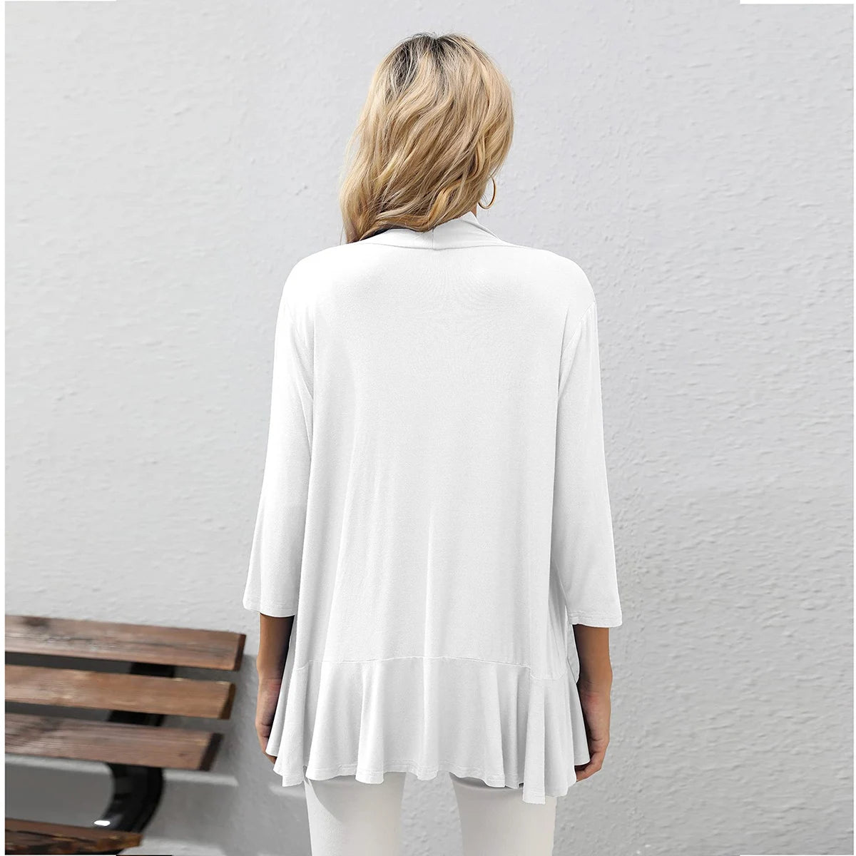 Women Fashion Cardigan Spring Solid Color Cardigan Top Open Stitch Solid Female Autumn - reetell