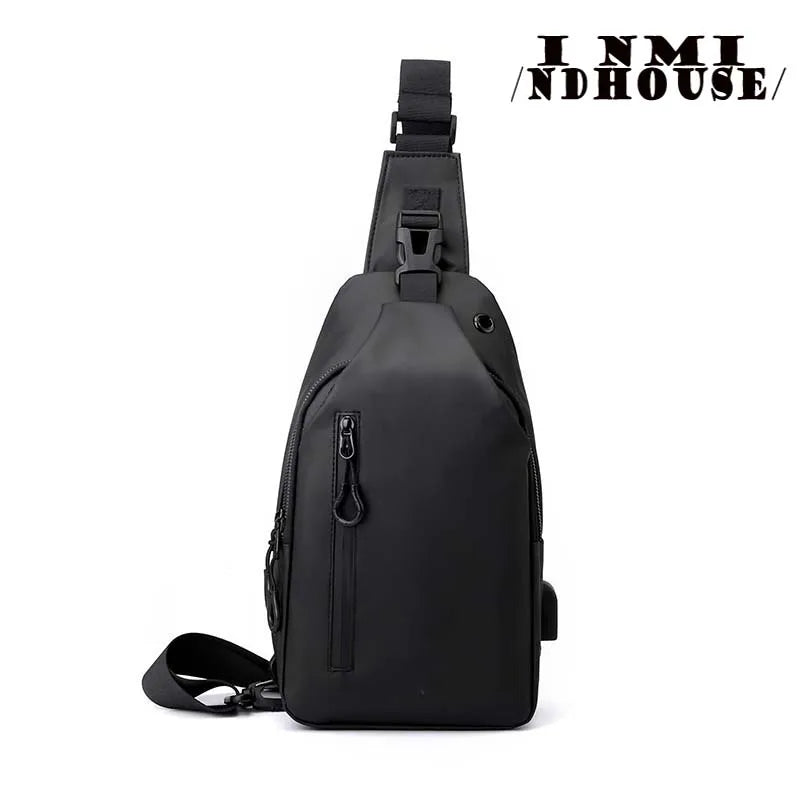 inmindhouse Chest Bag Fashion New Solid Color Men Chest Bag Outdoor Casual Fashion One Shoulder Crossbody Bag