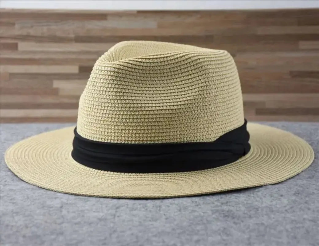 Large Size XL61-64cm Panama Hats Men Women Beach Wide Brim Straw Hat Lady Summer Sun Hats Plus Size Fedora Hat 55-57cm 58-60cm