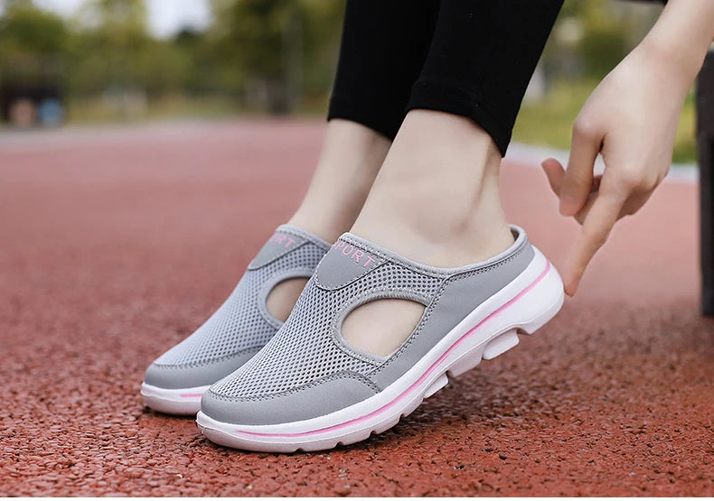 Women Walking Men Fitness Mesh Slip-On Light Loafers Summer Sports Shoes Outdoor Flats Breathable Running Sneakers Size 35-48