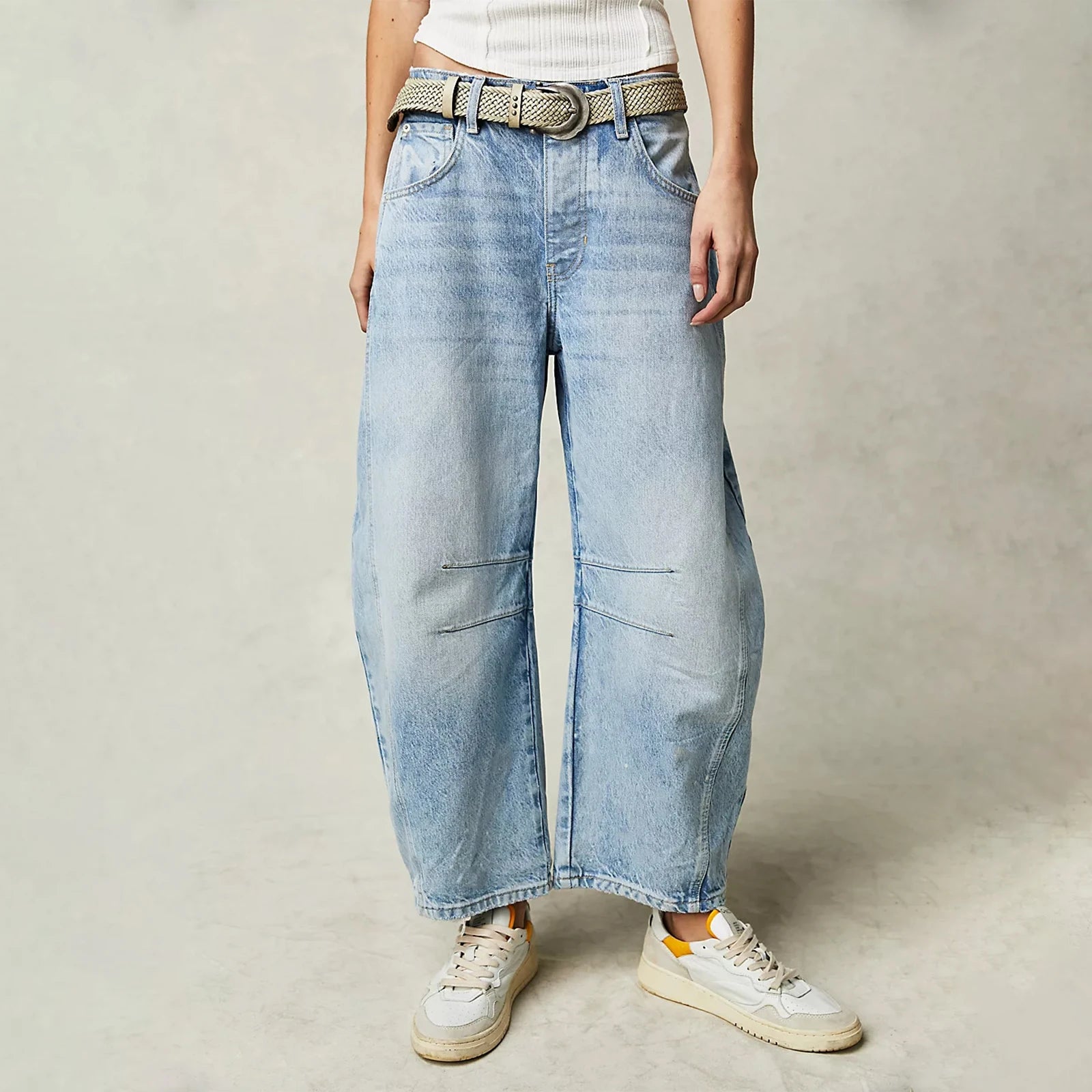 Women Baggy Mid Waist Jeans Wide Leg Loose Boyfriend Denim Pants Straight Leg Cropped Barrel Jeans Y2k Streetwear 90s Jeans - reetell