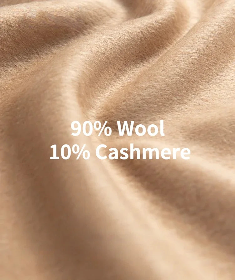 Women's Coat Double-sided 10% Cashmere 90% Wool Women's Long Coat Jacket, 2024 Winter New Long Cashmere Coat Women - reetell