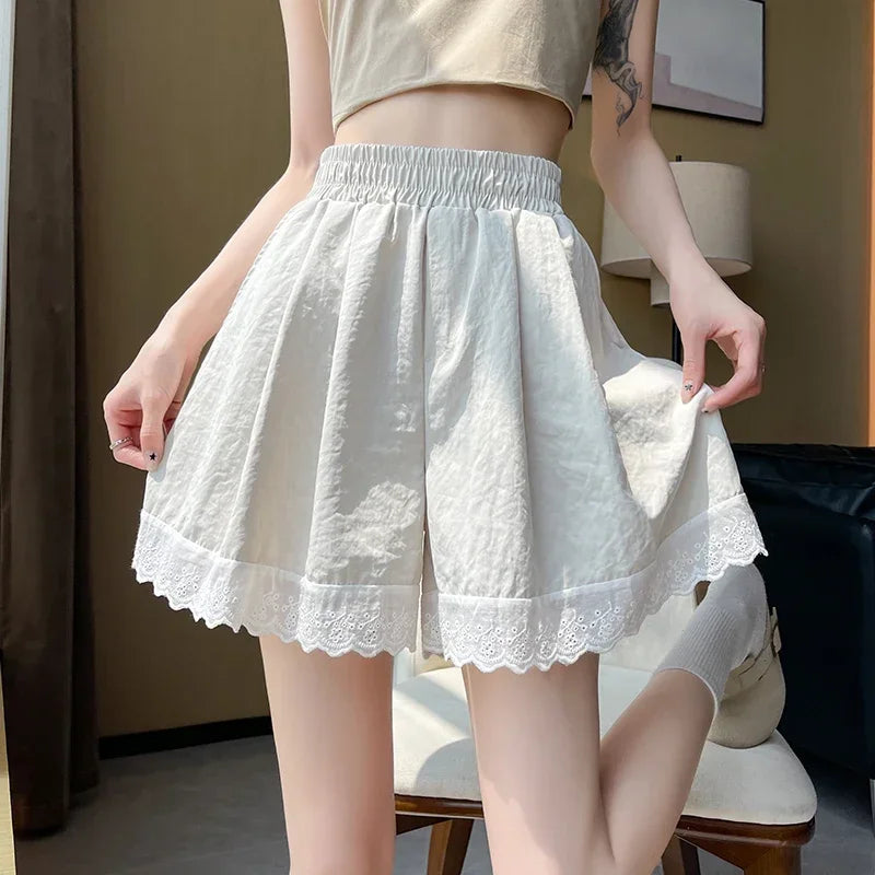 Ladies Fashion Lace Splicing Shorts Women Clothing Girls Casual Sexy Shorts Female Outerwear Cute High Wasited Short BVAJ8825 - reetell