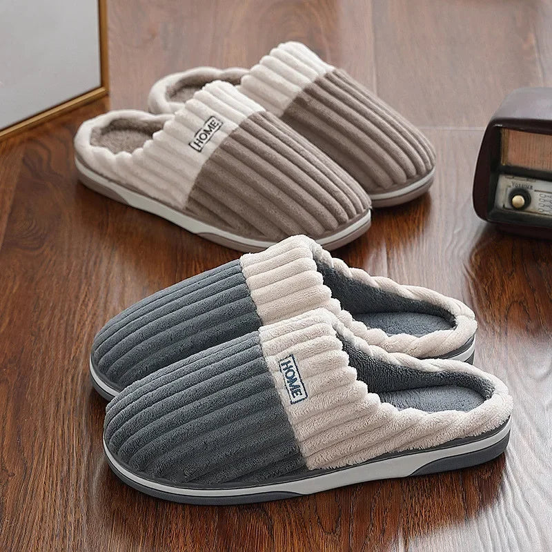 New Big Size 48 49 Men Home Slippers Winter Warm Slipper Couples Comfort Furry Shoes Casual Shoes Indoor Thick Plush Slides