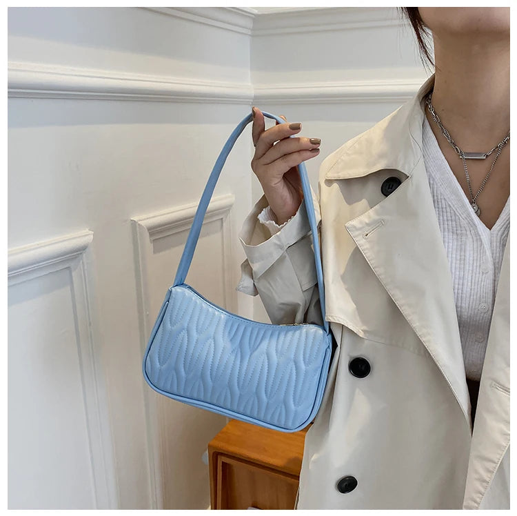 Fashion Women Handbag PU Leather Shoulder Bags Female Casual Solid Messenger Bag for Women Luxury Underarm Bag Feminina