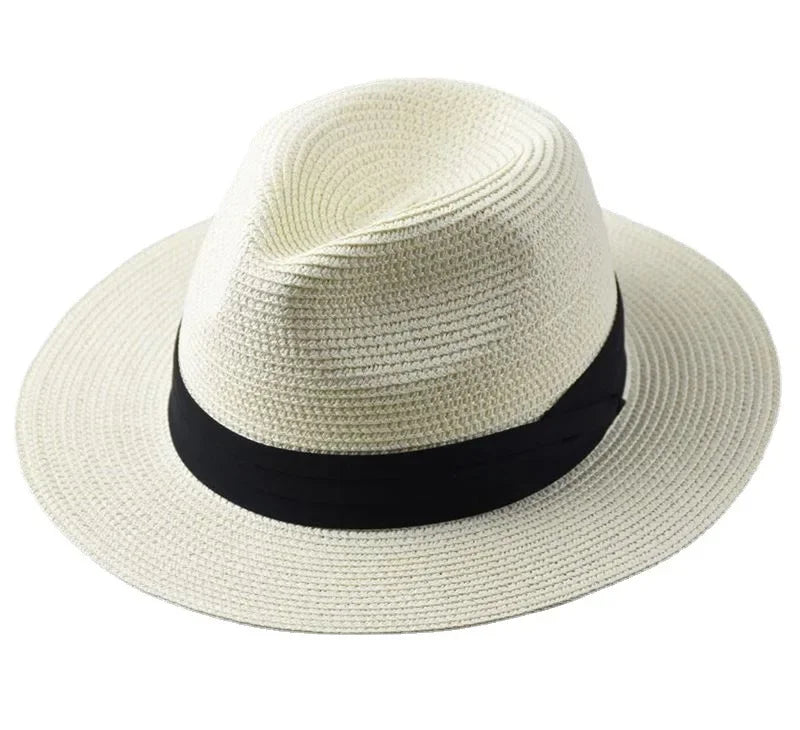 Large Size XL61-64cm Panama Hats Men Women Beach Wide Brim Straw Hat Lady Summer Sun Hats Plus Size Fedora Hat 55-57cm 58-60cm