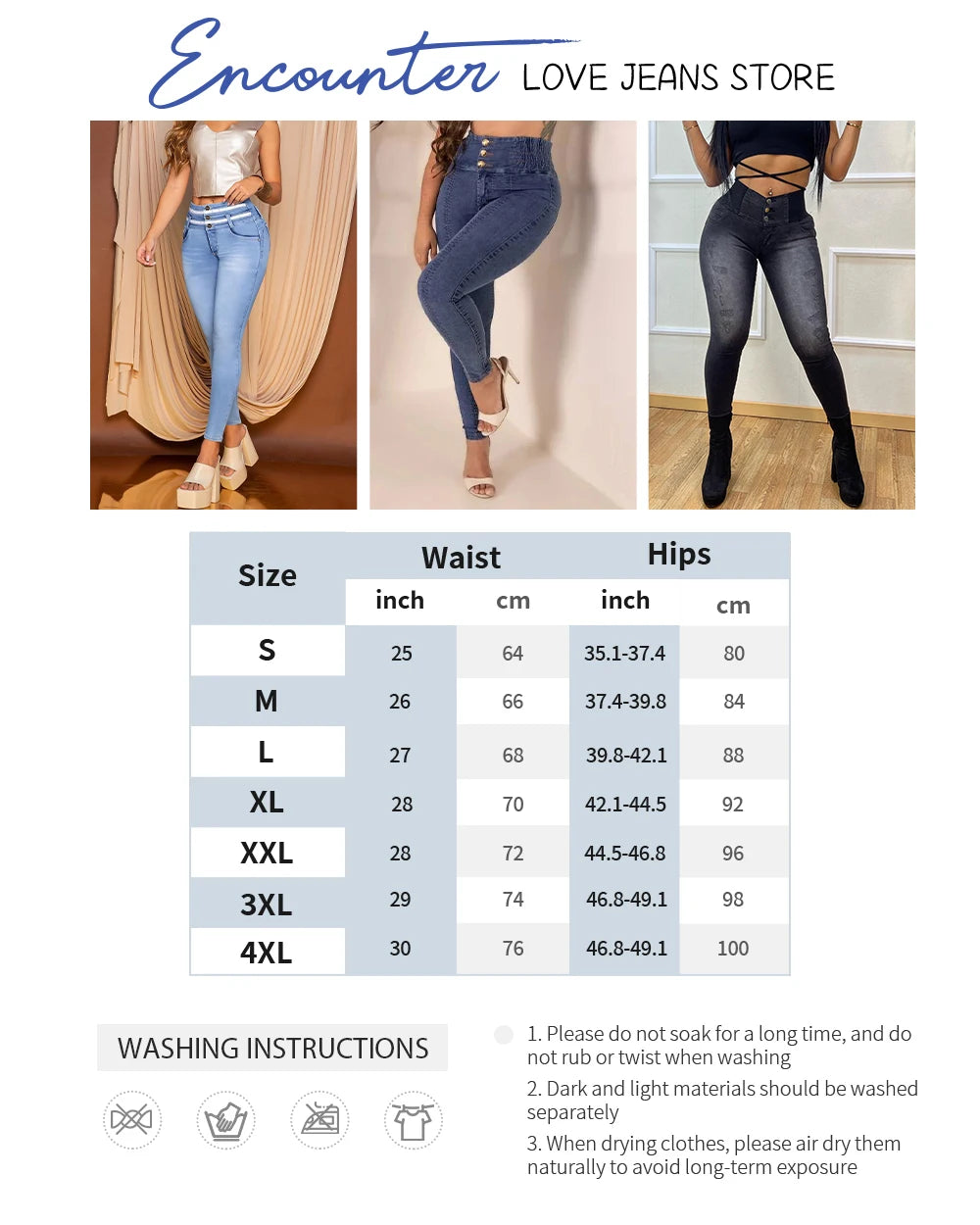 New Fashion 2024 High Waist Skinny Strechy Butt Lifting Slim Fit Women Washed Pencil Jeans Sexy Trendy Multi-Pocket Daily Pants - reetell