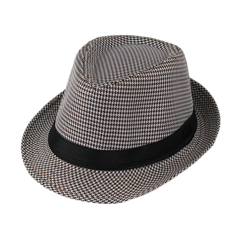 Linen Panama Solid  Jazz Hat Cowboy  Men's Women's Children's British Sun Hat