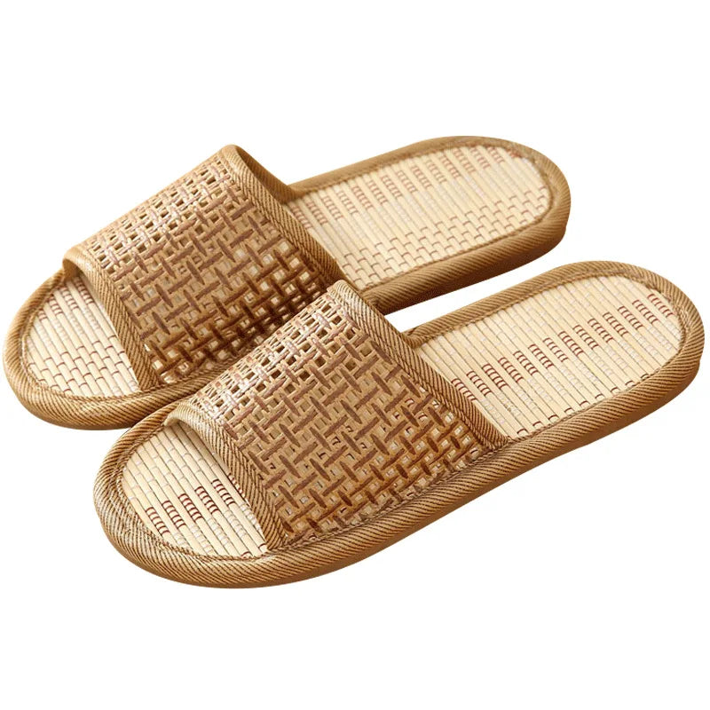 men women Bamboo rattan grass summer home lovers straw mat slippers indoor thickened softwood floor home sandals