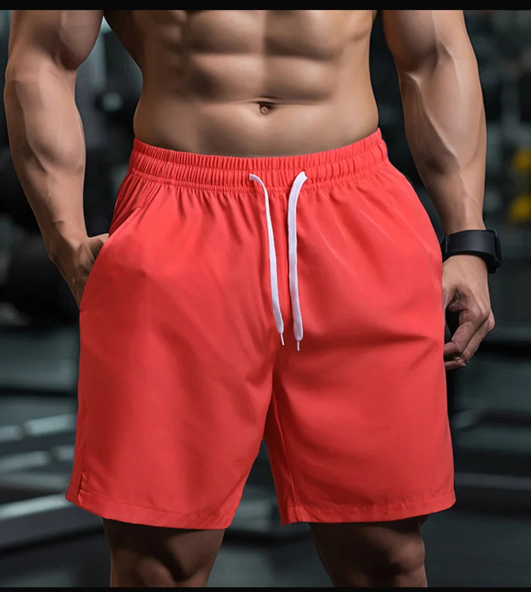 UETEEY Men Hot Shorts Light Weight Thin Short Pants Running Squat Fitness Mens Gym Wear Quick-drying Male Drawstring Shorts - reetell