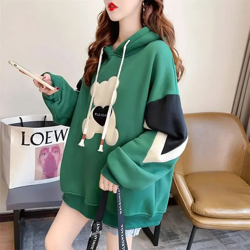 Hoodies Spring and Autumn Long Sleeve Kawaii Hooded Sweatshirt for Women Cute Youthful Clothes 2000s Novelty Designer Woman Tops - reetell